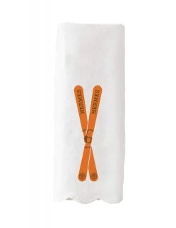 Toss Designs Kitchen & Bath Orange Designer Inspired Skis Scalloped Towel