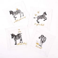 8 Oak Lane New Arrivals Zebra Cloth Cocktail Napkin Set