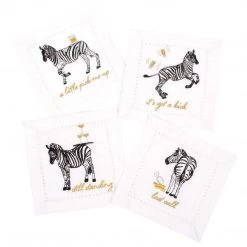 8 Oak Lane New Arrivals Zebra Cloth Cocktail Napkin Set