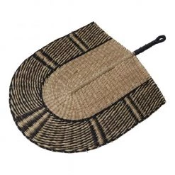 Accent Decor Black & Natural Woven Fan