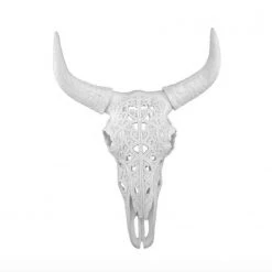 Sagebrook Home Wall Art & Mirrors Carved White Bull Skull